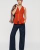 Maeve Viki Corduroy Zip-Front Peplum Top - 2