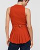 Maeve Viki Corduroy Zip-Front Peplum Top - 4