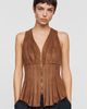 Maeve Viki Faux-Suede Zip-Front Peplum Top - 1