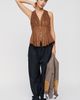 Maeve Viki Faux-Suede Zip-Front Peplum Top - 2
