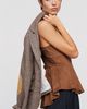Maeve Viki Faux-Suede Zip-Front Peplum Top - 3