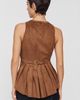 Maeve Viki Faux-Suede Zip-Front Peplum Top - 4