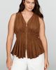 Maeve Viki Faux Suede Zip Front Waisted Top - 5