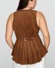 Maeve Viki Faux Suede Zip Front Waisted Top - 6