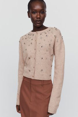 Maeve Wool Blend Beaded Cardigan