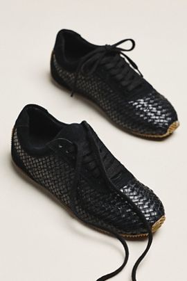 Maeve Woven Leather Sneakers