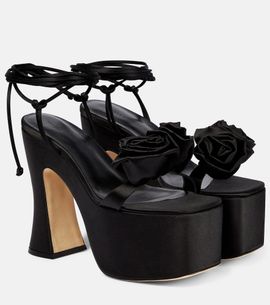 Magda Butrym Magda Butrym Appliqué satin platform sandals