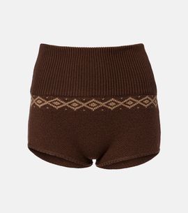 Magda Butrym Magda Butrym Argyle crochet wool shorts