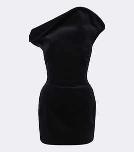 Magda Butrym Magda Butrym Asymmetric cotton-blend velvet minidress