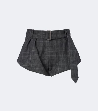 Magda Butrym Magda Butrym Belted checked virgin wool shorts