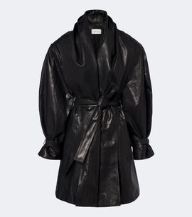 Magda Butrym Magda Butrym Belted draped leather jacket