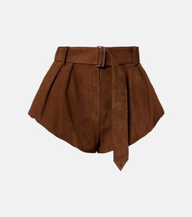 Magda Butrym Magda Butrym Belted suede shorts