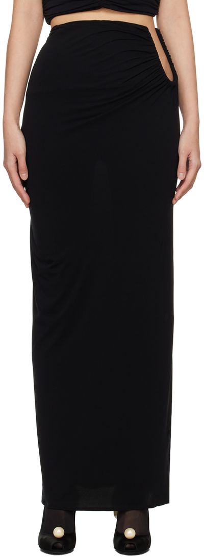Magda Butrym Magda Butrym Black Hip Plunge Maxi Skirt