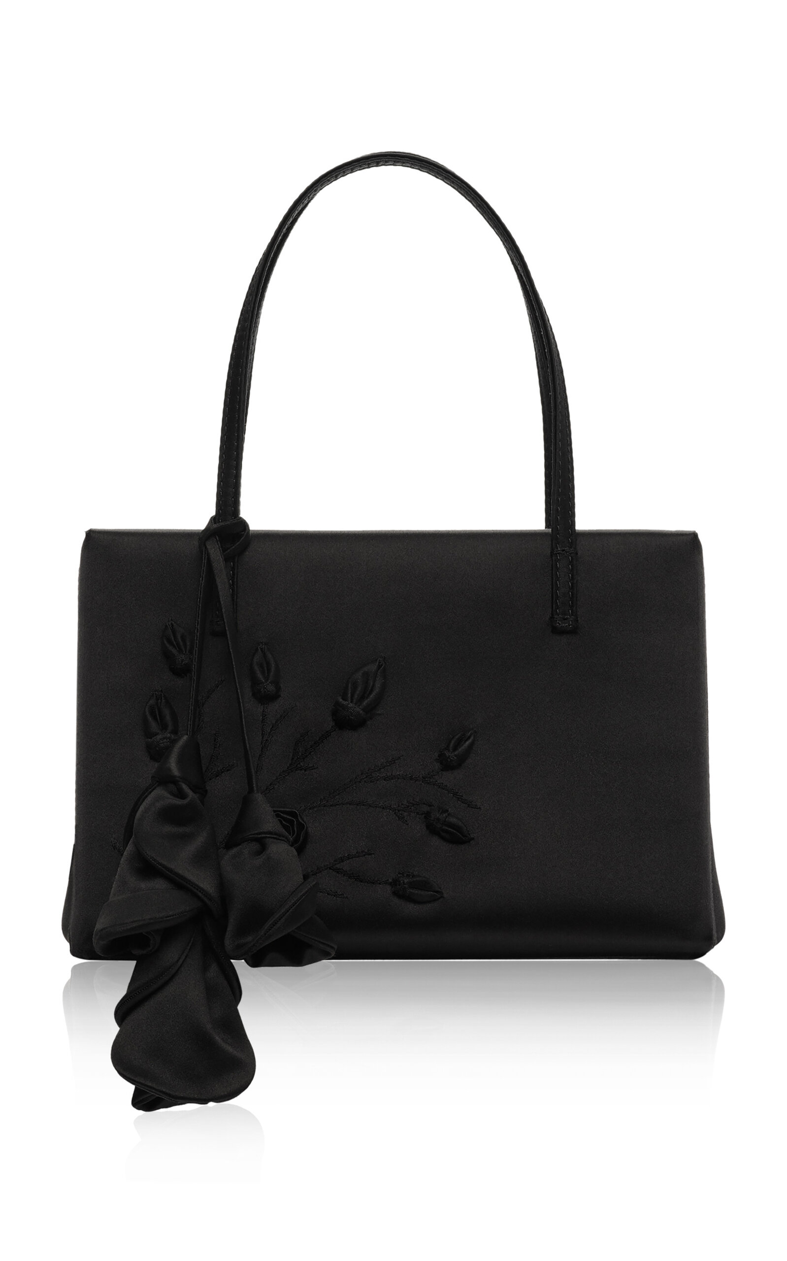 Magda Butrym Magda Butrym Black Satin Embroidered Barbara Bag