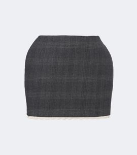 Magda Butrym Magda Butrym Checked crochet-trimmed virgin wool miniskirt