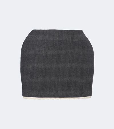 Magda Butrym Magda Butrym Checked crochet-trimmed virgin wool miniskirt