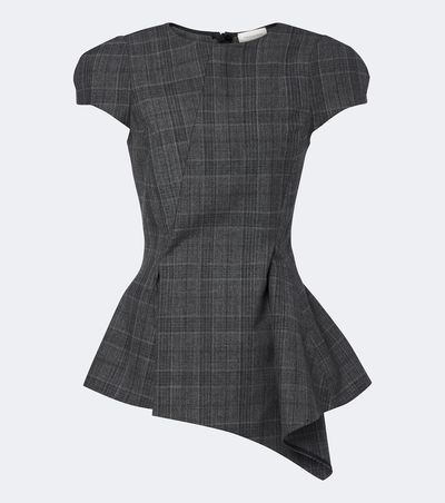 Magda Butrym Magda Butrym Checked draped virgin wool top