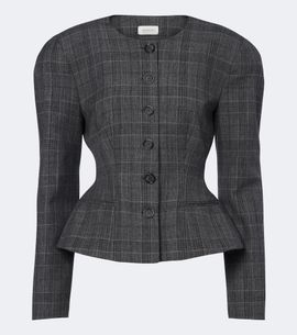 Magda Butrym Magda Butrym Checked peplum virgin wool blazer
