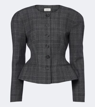 Magda Butrym Magda Butrym Checked peplum virgin wool blazer