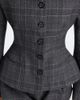 Magda Butrym Magda Butrym Checked peplum virgin wool blazer - 4