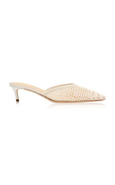 Magda Butrym Magda Butrym Cream Crochet Kitten Heel Mules