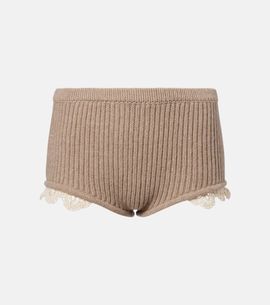 Magda Butrym Magda Butrym Crochet-trimmed cashmere shorts