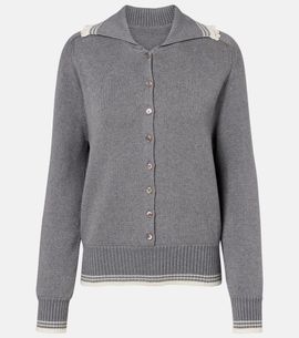 Magda Butrym Magda Butrym Crochet-trimmed cotton and cashmere polo sweater