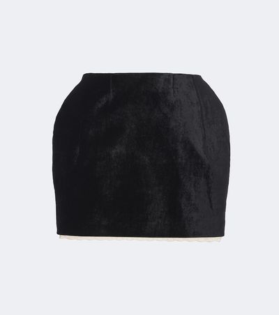 Magda Butrym Magda Butrym Crochet-trimmed velvet miniskirt