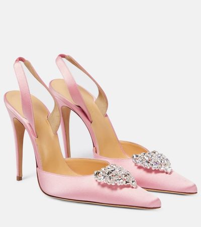Magda Butrym Magda Butrym Crystal-embellished satin slingback pumps