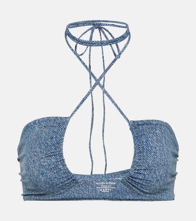 Magda Butrym Magda Butrym Denim-printed halterneck bikini top