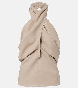 Magda Butrym Magda Butrym Draped halterneck linen top