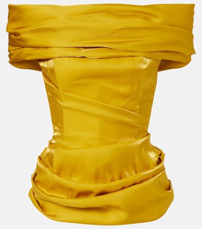 Magda Butrym Magda Butrym Draped off-shoulder satin top