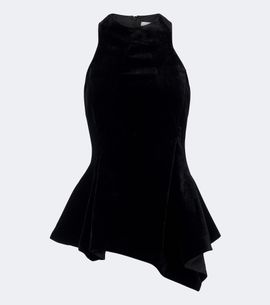 Magda Butrym Magda Butrym Draped peplum velvet top