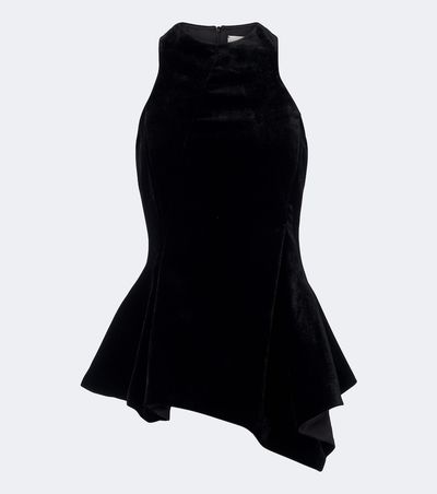 Magda Butrym Magda Butrym Draped peplum velvet top