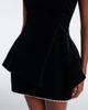 Magda Butrym Magda Butrym Draped peplum velvet top - 4