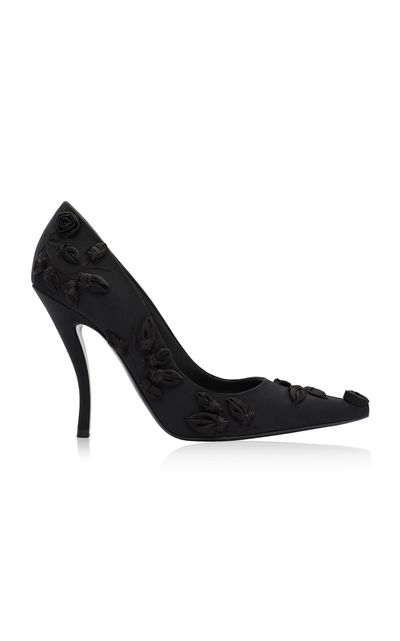 Magda Butrym Magda Butrym Embroidered Black High Heel Pumps