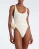 Magda Butrym Magda Butrym Embroidered floral-appliquÃ© draped swimsuit - 2