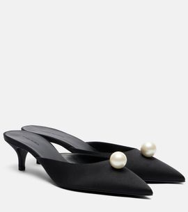 Magda Butrym Magda Butrym Faux pearl satin mules