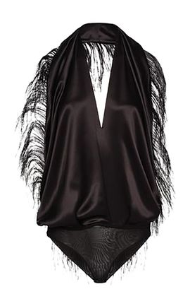 Magda Butrym Magda Butrym Feathered Silk Bodysuit