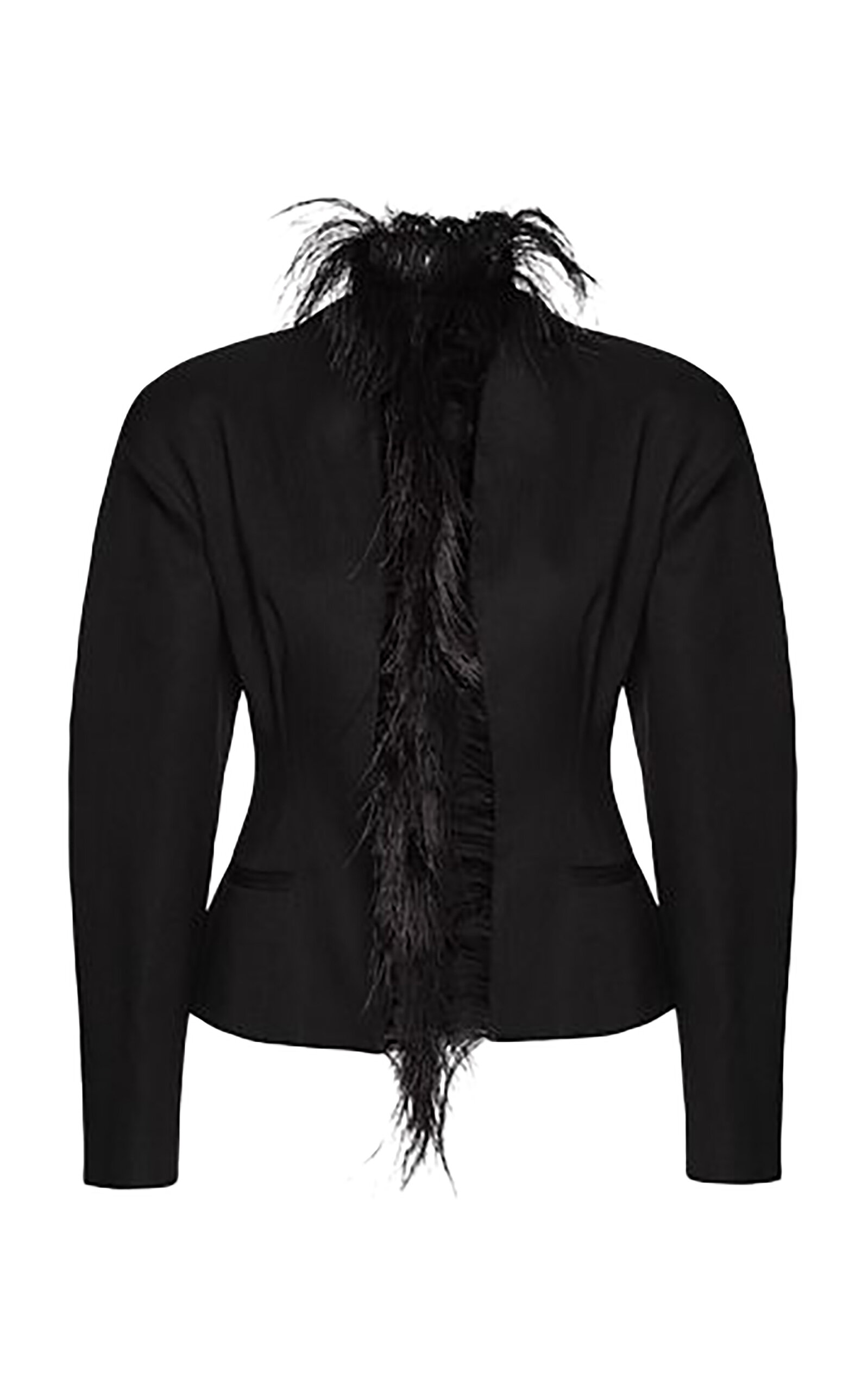 Magda Butrym Magda Butrym FeatherTrimmed WoolBlend Blazer