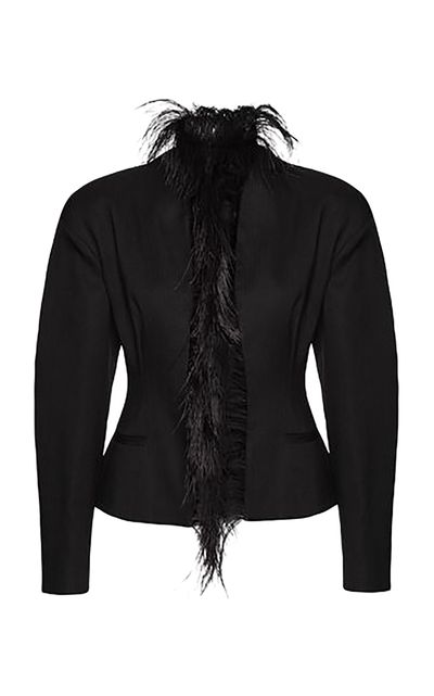 Magda Butrym Magda Butrym FeatherTrimmed WoolBlend Blazer