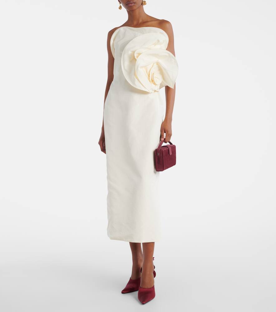 magda butrym corset dress Midi corset dress with lace neckline in cream