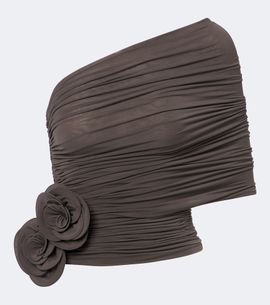 Magda Butrym Magda Butrym Floral-appliqué draped off-shoulder top