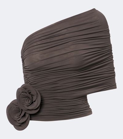 Magda Butrym Magda Butrym Floral-appliqué draped off-shoulder top