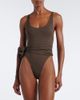 Magda Butrym Magda Butrym Floral-appliquÃ© draped swimsuit - 2
