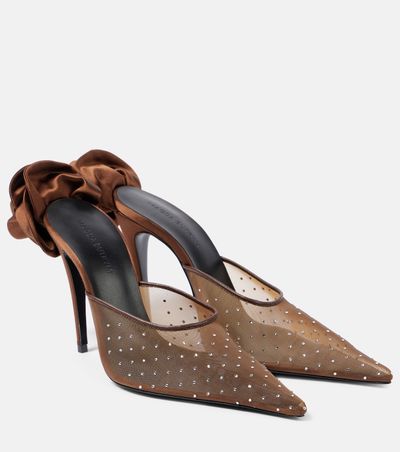 Magda Butrym Magda Butrym Floral-appliqué embellished mesh mules