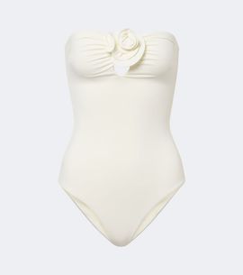 Magda Butrym Magda Butrym Floral-appliqué gathered swimsuit