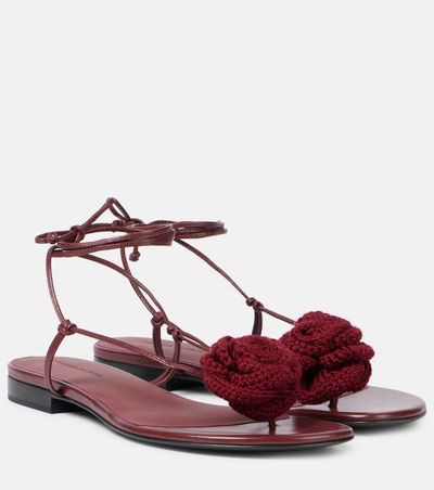 Magda Butrym Magda Butrym Floral-appliqué leather sandals