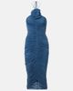 Magda Butrym Magda Butrym Floral-appliqué ruched midi dress - 1