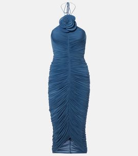 Magda Butrym Magda Butrym Floral-appliqué ruched midi dress